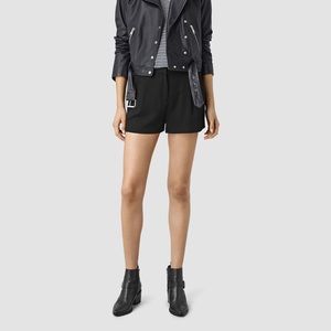 All Saints Black Pleat Short